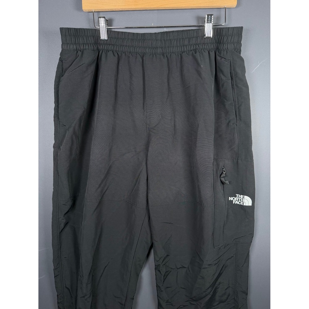 The North Face Mens Large Black Nylon Cargo Hiking Pants Mesh Lined Elastic